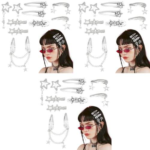 MAYCREATE® 30PCS Hair Clips for Girls Women Y2K Accessories Cute Metal Star Pins Fashion Style Barrettes Gifts Korean Stylish Punk MAYCREATE® 30PCS Hair Clips for Girls Women Y2K Accessories Cute Metal Star Pins Fashion Style Barrettes Gifts Korean Stylish Punk